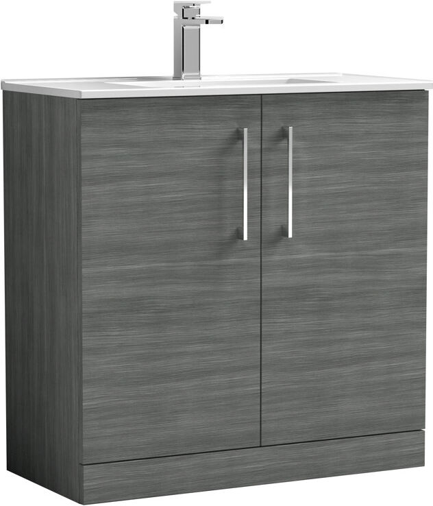 Nuie Arno 800mm Single Bathroom Vanity with Integrated Vitreous China Basin Anthracite 800mm W