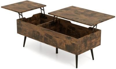 Costway 47 Inch Lift Top Coffee Table with 2 Hidden Compartments-Coffee