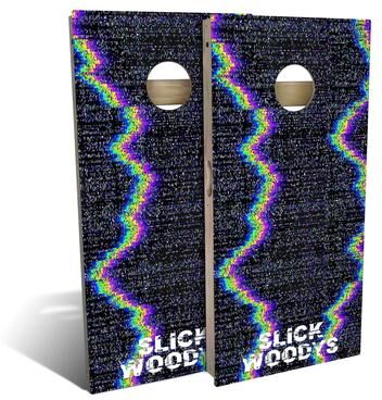 Skip's Garage Retro Glitch Outdoor Cornhole Board Set