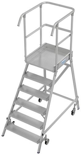 Krause 821041 Aluminium Podestleiter fahrbar, Montage mit Werkzeug Arbeitshöhe (max.): 3.45m Aluminium 42.3kg