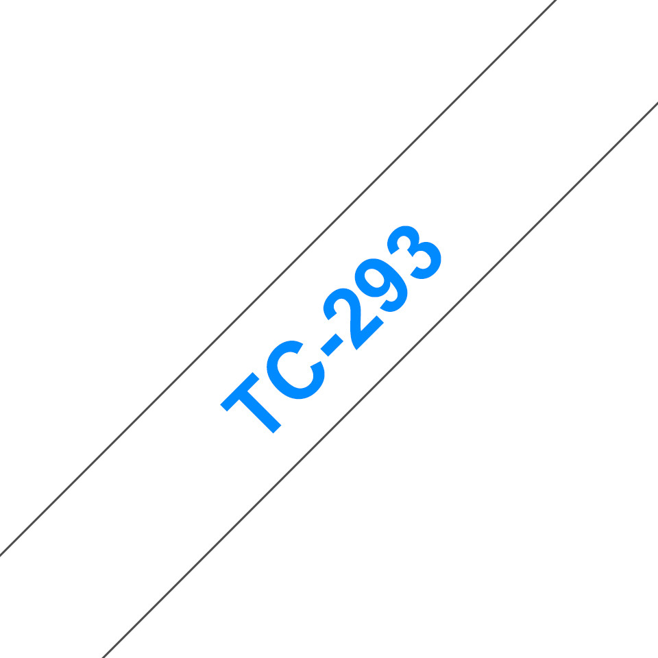 Brother TC293 inktlintcassette, 9 mm, wit/blauw
