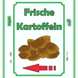 HB-Druck Verkaufsschild Schild Kartoffeln Hochkant mit Pfeil links A0 (841x1189mm)