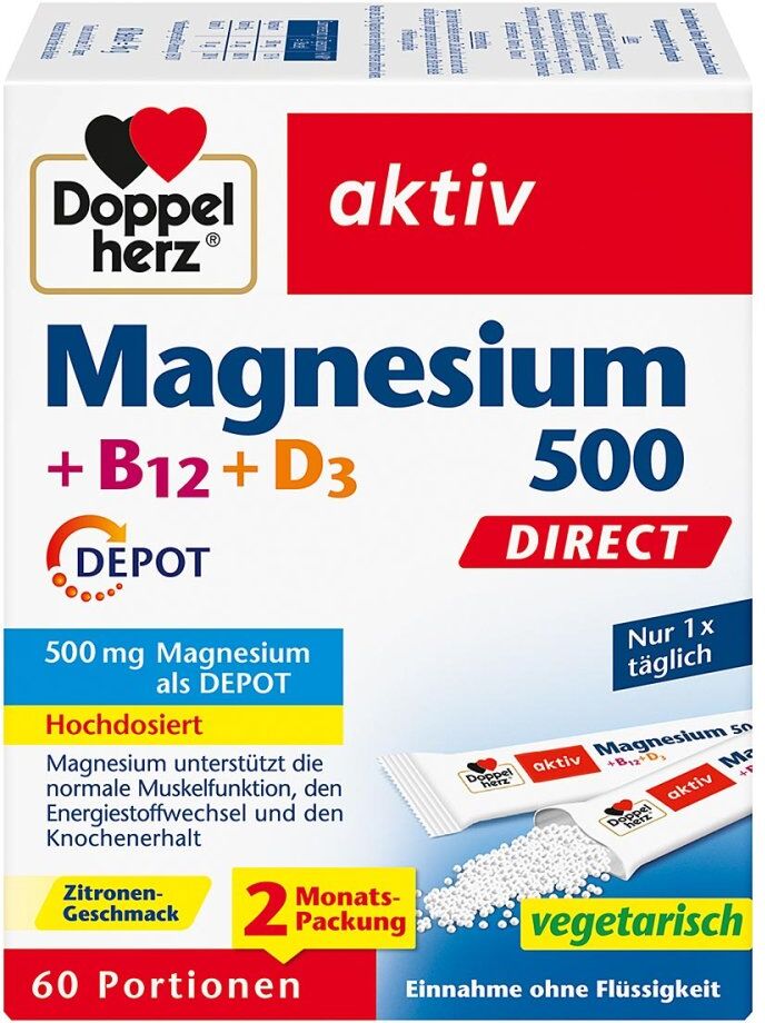 Doppelherz Magnesium 500 + B12 + D3 DIRECT DEPOT