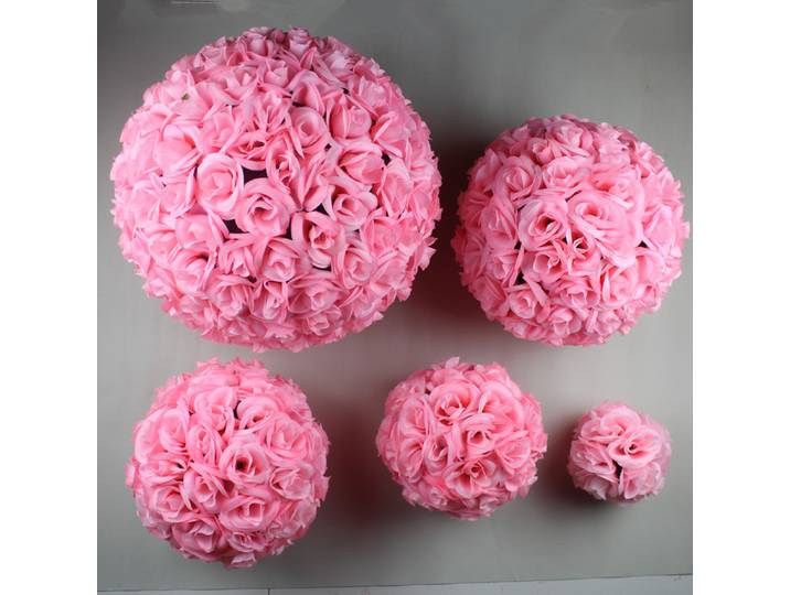 Boule de fleurs artificielles 20cm 30cm, pour décoration de mariage, de maison, couronne artisanale, cadeau de saint-valentin, fausses fleurs