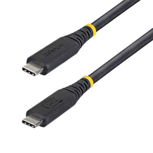 StarTech USB4 naar USB-C kabel, 40Gbps, 240W, 8K 60Hz en 4K 240Hz, DisplayPort 2.1, 1 meter, Zwart