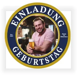 Einladungskarte 40. Geburtstag: Bierdeckel mit Foto