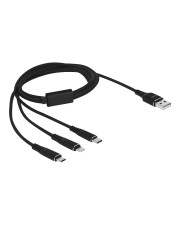 Delock USB Ladekabel 3 in 1 für Lightning Micro Type-C 1 m Digital/Daten 1 m Schwarz (87155)