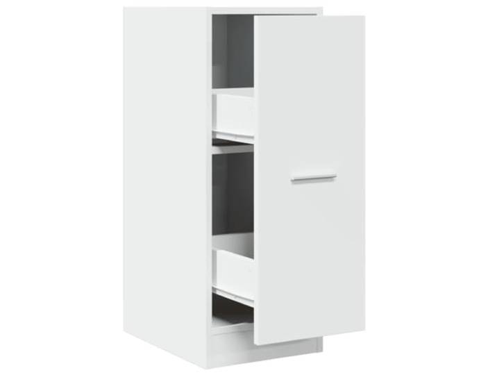 Favemtsl Apothekerschrank Weiß 30x41x77,5 cm Holzwerkstoff Kommode Kompakter Lagerschrank für Büro, Küche und Wohnzimmer mit 2 Schubladen, stabilen Metallschienen und Wandsicherung.