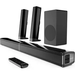 Oakcastle SB80 Xtra Bluetooth Split Soundbar + Subwoofer - Schwarz (200 W, 2.1 Kanal), Soundbar, Schwarz