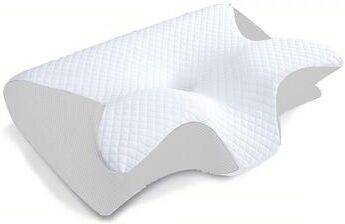 Cozy Casa Charm Premium Orthopedic Memory Foam Neck Pillow For Cervical Support & Comfort white