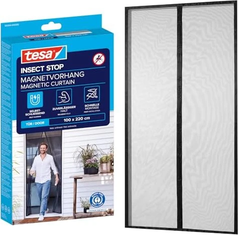 tesa Fliegengitter Insect Stop Magnetvorhang anthrazit 1,0 x 2,2 m