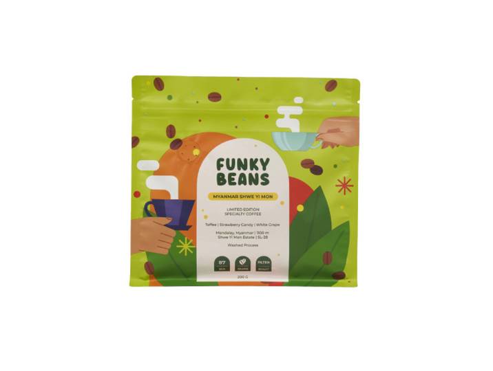 Spezialitätenkaffee Bohnen Funky Beans Myanmar Shwe Yi Mon Filter, 200 g
