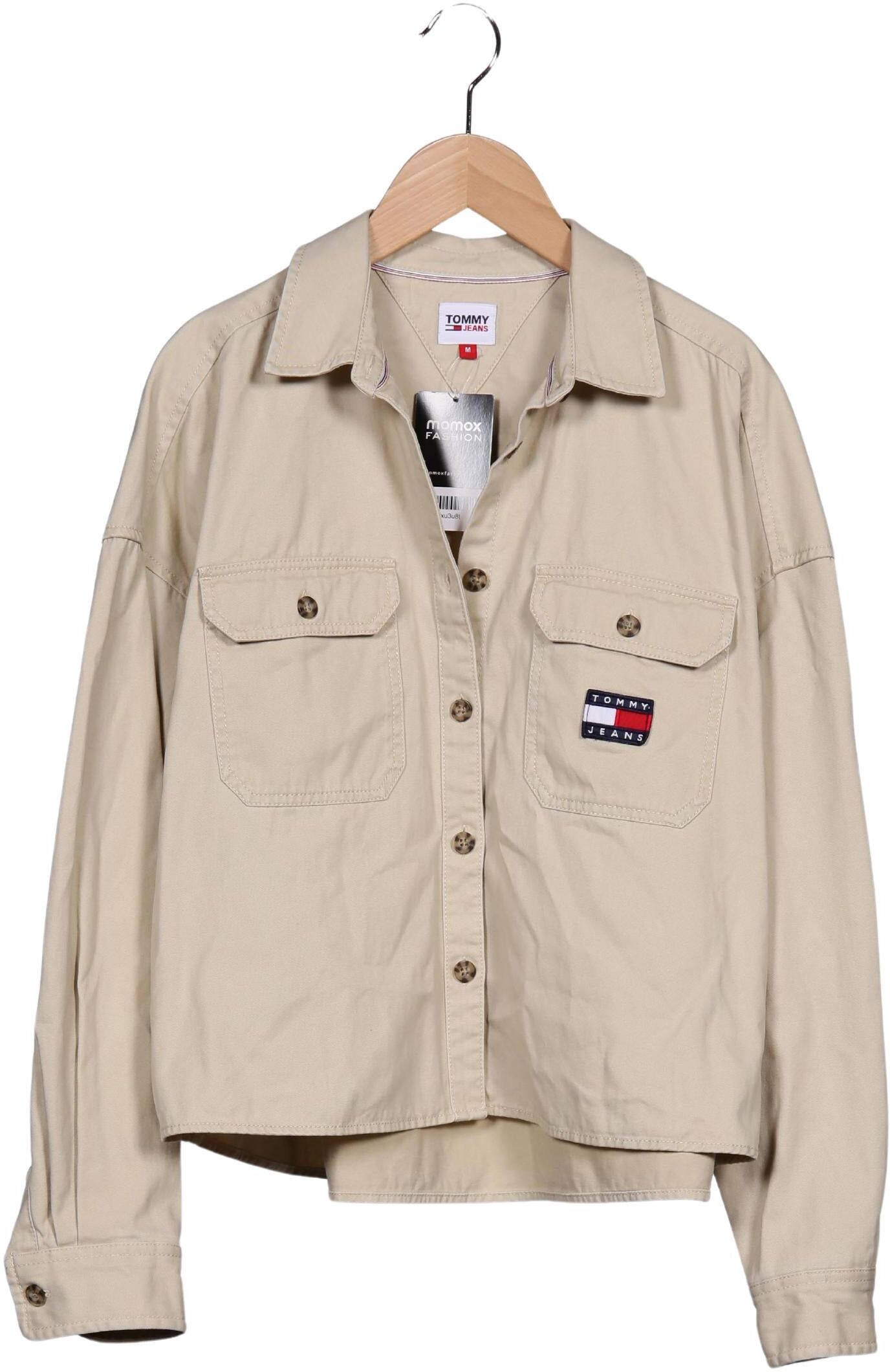 Tommy Jeans Damen Jacke, Beige, Gr. M, Baumwolle - Second Hand