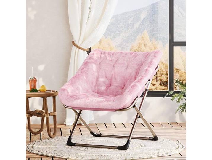 Fauteuil Cocooning-TOYS S-Fauteuil Relax/SALON/Confortable-avec Pied Métal-ROSE 08