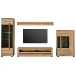 Wohnwand  Caprioli , braun , Maße (cm): B: 350 H: 200