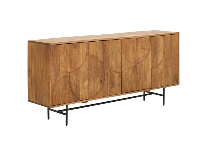 Livetastic Sideboard, Grau, Honig, Holz, Metall, Mangoholz, Hartholz, Holz, 2 Fächer, 175x80x40 cm, Typenauswahl, handgemacht, Holzmöbel, Kleinmöbel Holz, Holzkommoden, Sideboards Holz