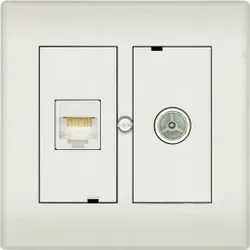 Kopp 33369759 Antennensteckdose TV/RF, Einzel- und Durchgangsdose für Kabelfernsehen, Einzel- und Gemeinschaftsanlagen, Farbe: weiß