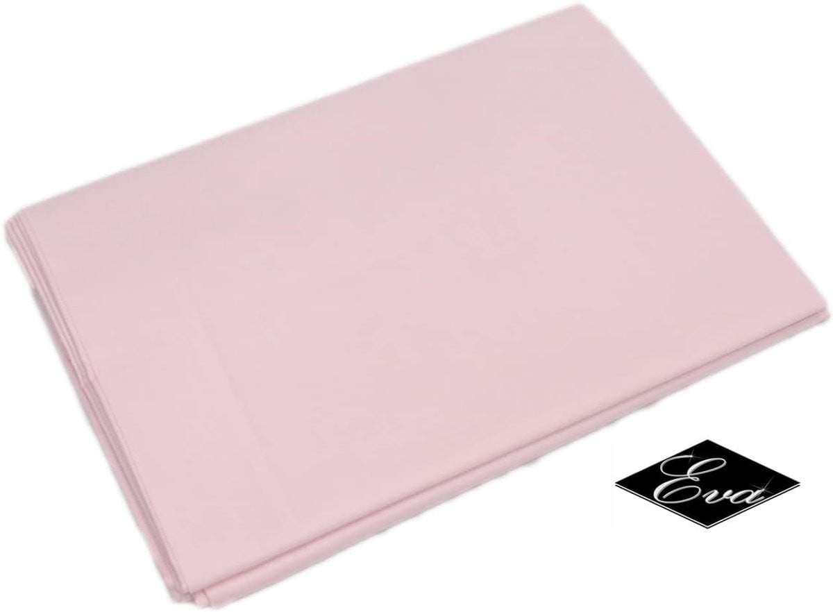 Roze katoenen hoeslaken voor eenpersoons bed