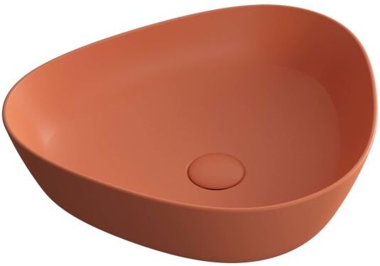 VitrA Plural Aufsatzschale 7812B477-0016 47 x 40 x 13 cm, rote Erde matt, asymmetrisch, ohne Überlauf/Hahnloch