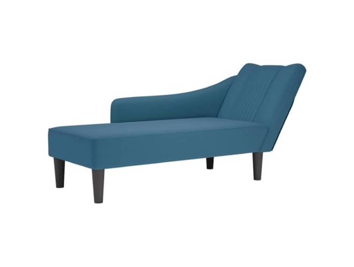 vidaXL Chaiselongue mit Rechter Armlehne Blau Samt