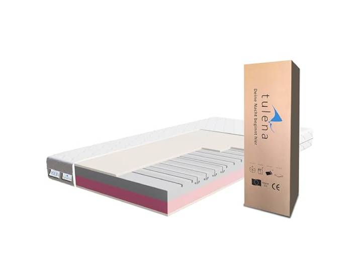 TULENA NOX Matratze 80x200 Komfortschaum Medium H2 + H3 Comfort 18 cm Probeschlafen inkl. Wendematratze Antibakterieller Bezug mit Reißverschluss