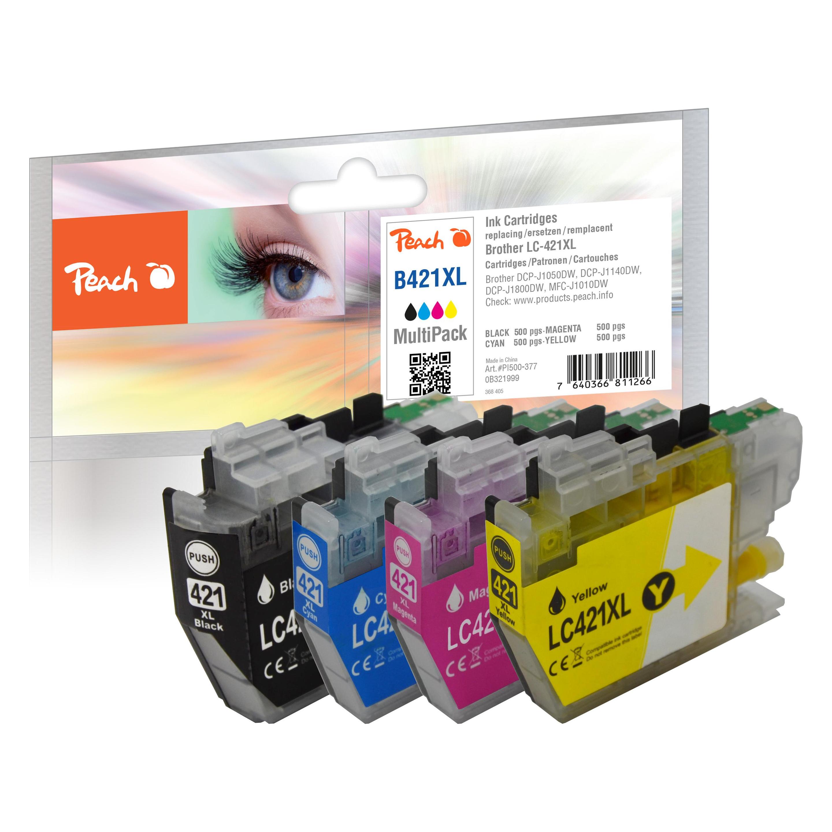 Peach LC-421XL (BK, C, M, Y) (PI500-377)