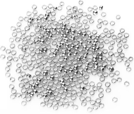 Quetschperlen, silber, 3 mm Ø, 500 Stück