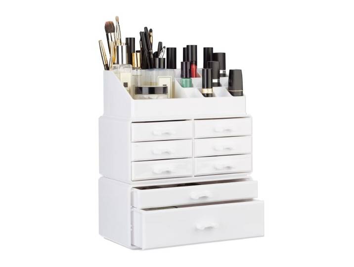 Relaxdays 2 x Make Up Organizer weiß