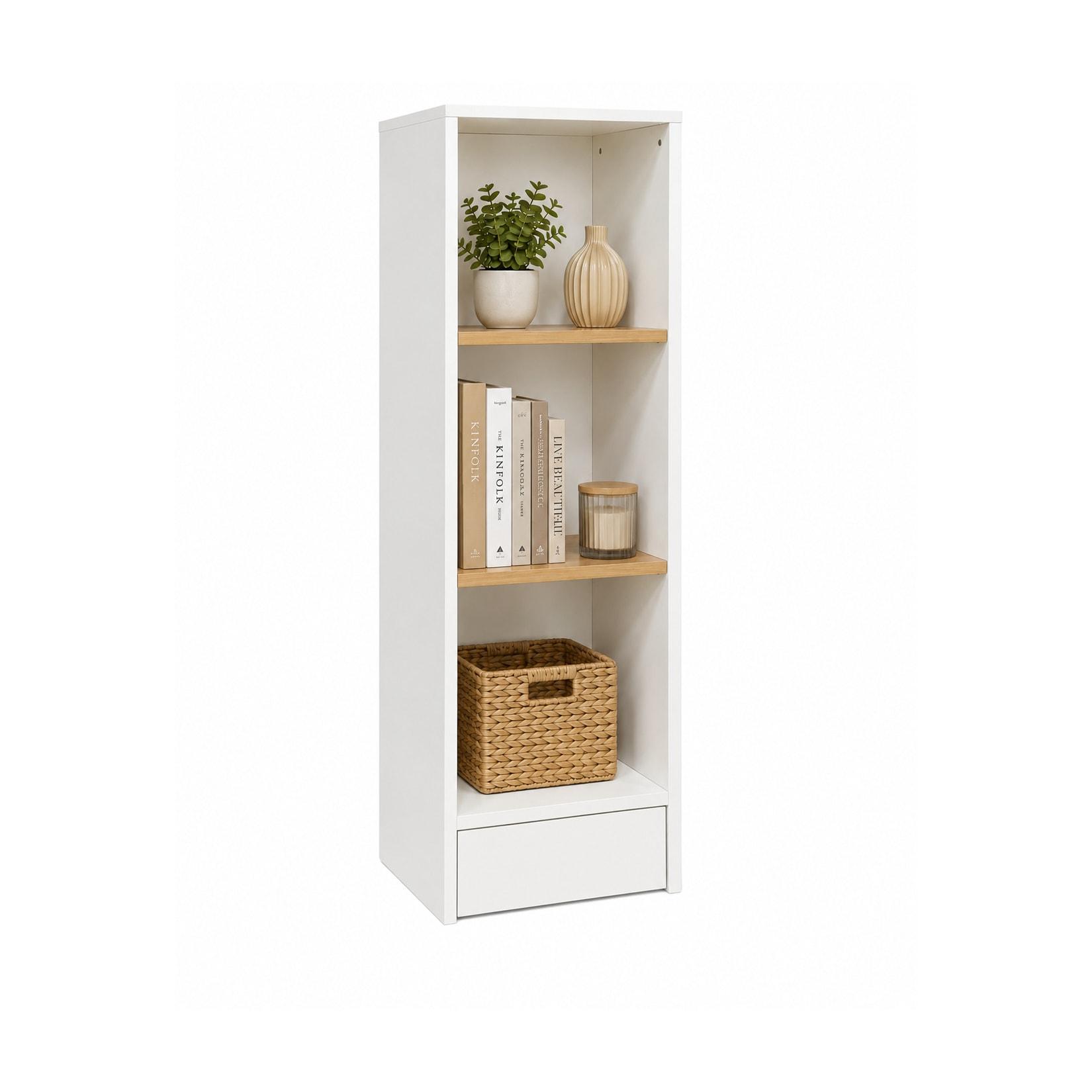 VCM Bücherregal für Aktenordner, Büroregal mit 3 Fächern, H. 114 x B. 38 x 30 cm, Standregal für Büro und Homeoffice - Dilos