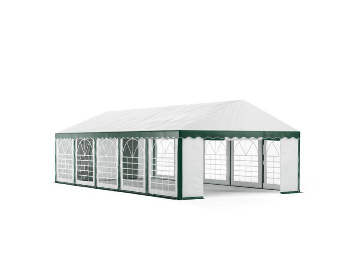 Profi PVC Partyzelt 5 x 10 m grün/weiss