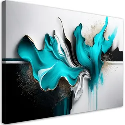 LEINWANDBILD Türkisfarbener abstrakter 3D-Effekt 100x70cm