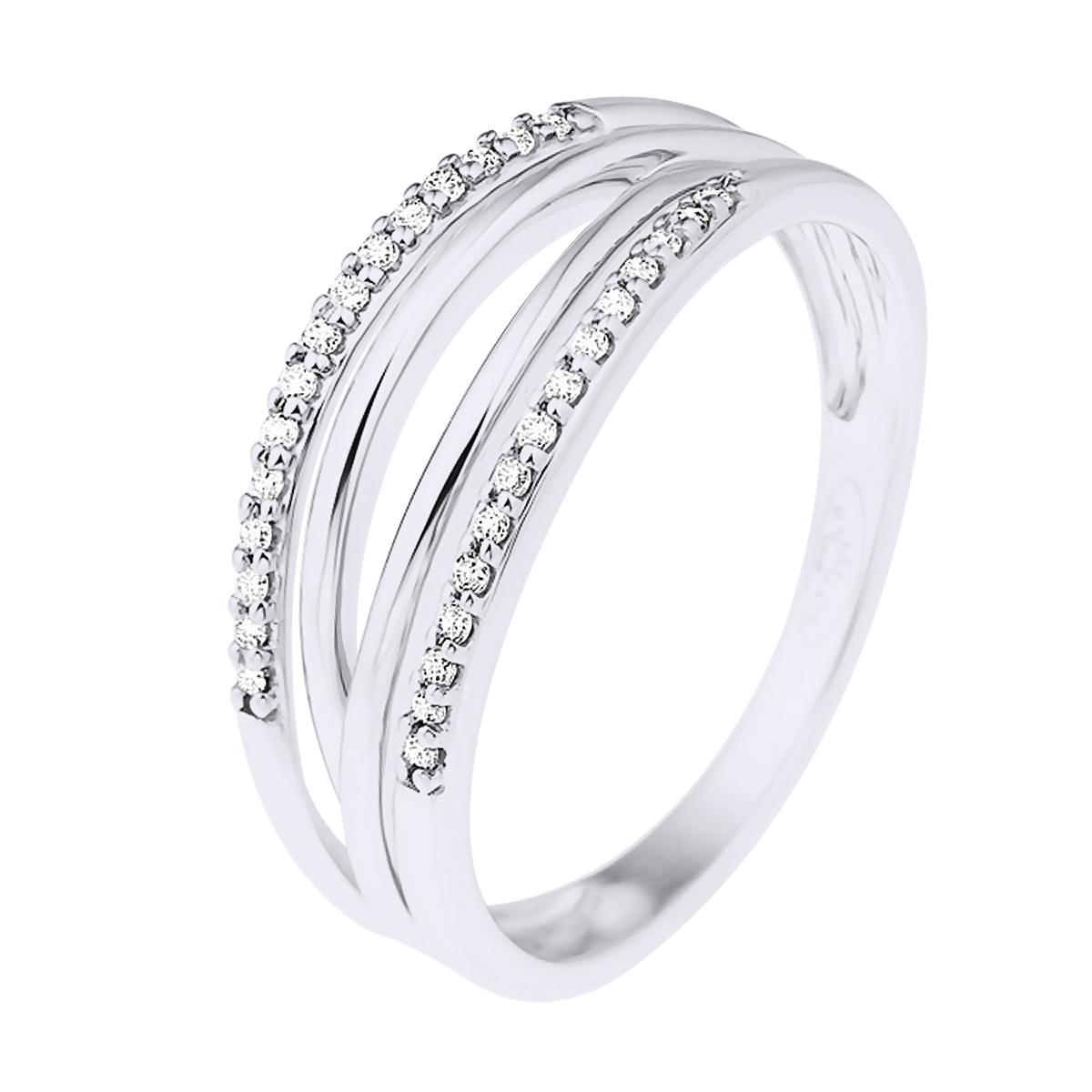 Alliance Double Diamonds 0.080 Cts White Gold