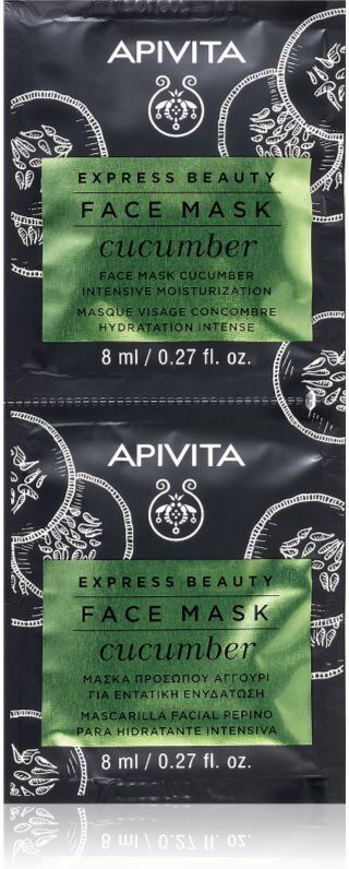 Apivita Express Beauty Moisturizing Face Mask Cucumber intensely moisturising face mask 2x8 ml