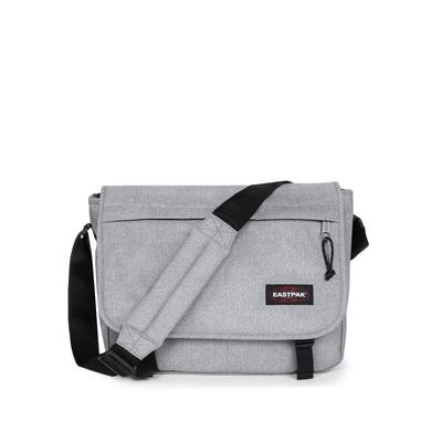 Messenger Bag EASTPAK "Delegate +", Damen, Gr. B/H/T: 39cm x 31cm x 13cm, grau (sunday grau), Polyester, Taschen, Umhängetasche, Schultertasche mit Trolleygurt und 17" Laptopfach