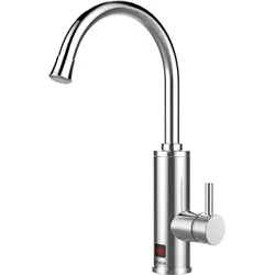 Wasserhahn mit Durchlauferhitzer Tischarmatur Elektrischer, Inox, Display, Briebe, IH1205, Edelstahl