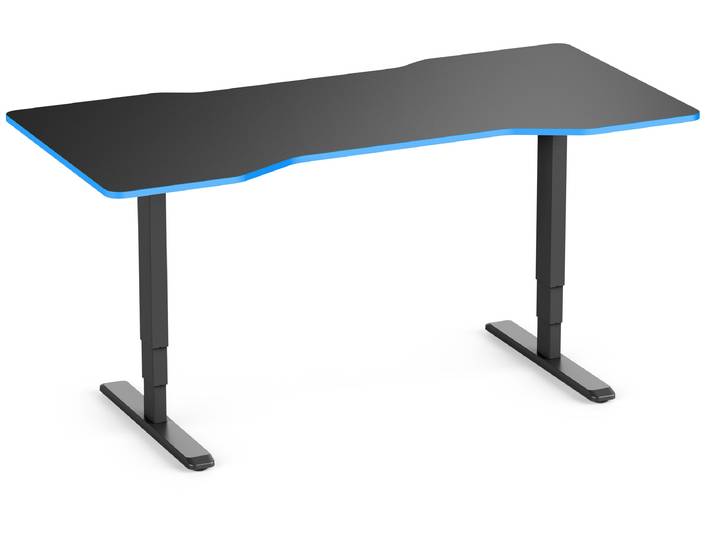 Primus Gamingschreibtisch Cockpit, Schwarz Silk-Touch Ocean 180x80