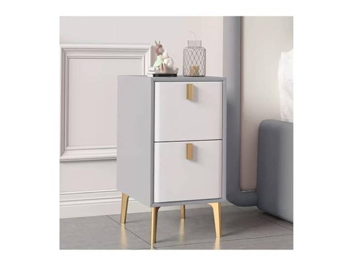 xiuling4568 Schmaler Beistelltisch for Kleine Räume, Schmaler Nachttisch Mit Eleganter Kunstlederoptik Nachttischs Mit Glatten Schienen(L30xD36xH52cm)