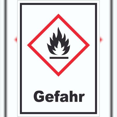 HB-Druck Aufkleber Entzündbare Stoffe Gefahr Flamme A6 (105x148mm)