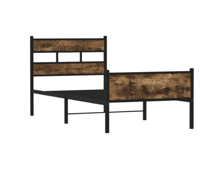 KTHLBRH Bettrahmen Eiche Rauchgrau 80 x 200 cm, Stahlrahmen Mit Latten im Lieferumfang enthalten, Stauraum unten, funktionales Kopfteil und robuste Konstruktion