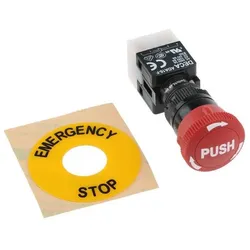RS PRO Emergency stop switch, 2xDPDT, IP65, Schalter + Taster, Rot