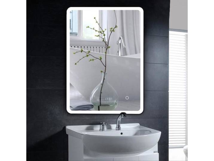 Miroir de salle de bain B.LIVEM 50*70cm - Lumière blanche froide - Coins arrondis
