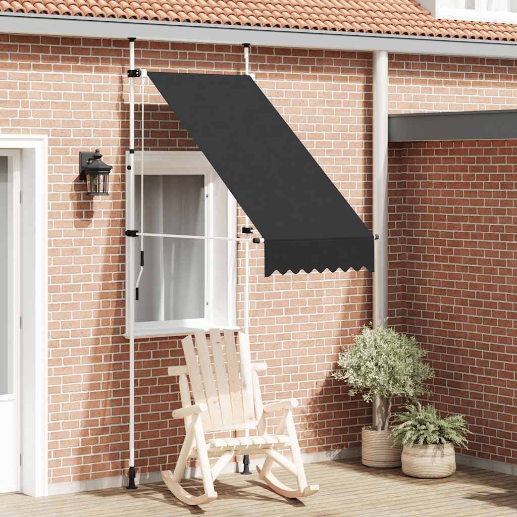 vidaXL Uitschuifbaar zonnescherm handbediend antraciet 100 cm