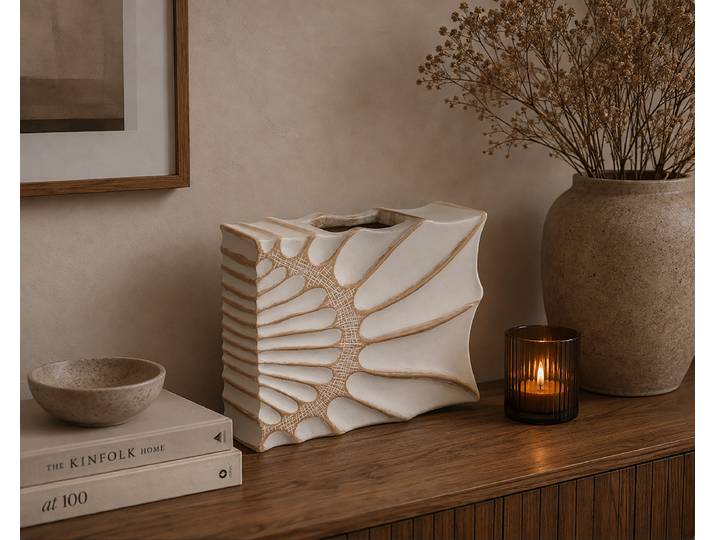 Vase Sakti Type B 9 x 20 x 27cm Blanc