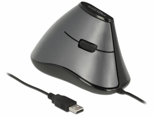 Delock 12527 Ergonomische Maus USB Optisch 4 Tasten