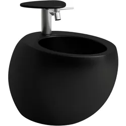 LAUFEN Alessi one Wand-Bidet, 1 Hahnloch, 390x585mm, verdeckter Überlauf, H8309717163041, Farbe: Schwarz Matt