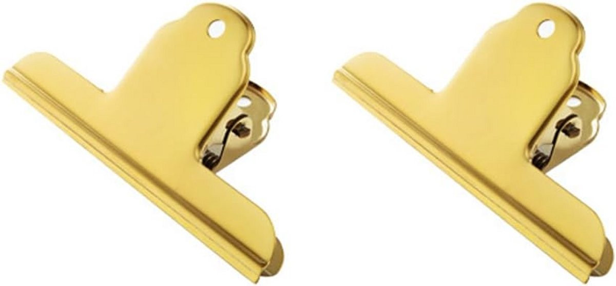 2 stuks Grote Bulldog Clips 100mm RVS Metaal