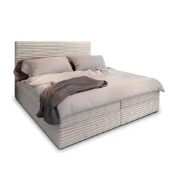 BOXBETT PISA 160x200 cm mit Matratze und Topper - Creme