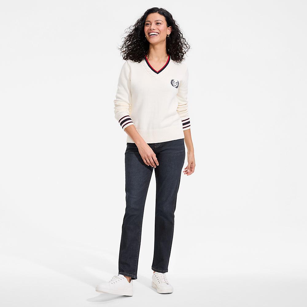 All-Day CoolMax Straight Fit Jeans Mid Waist in Petite-Größe, Damen, size: petite, Blau, by Lands' End