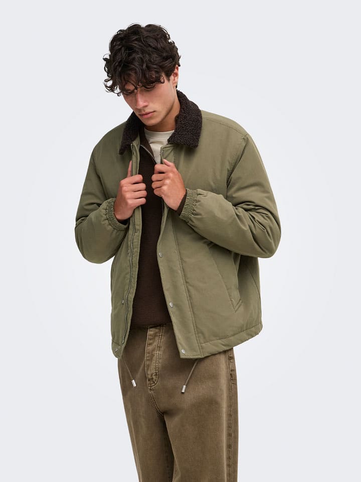 ONLY & SONS Übergangsjacke "Remington" in Oliv - XL