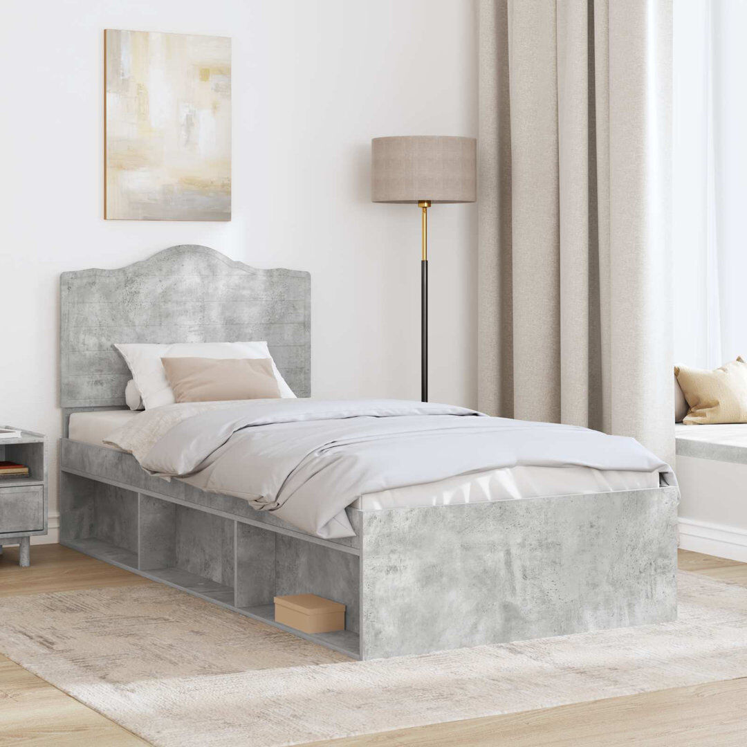Latitude Run Solid Wood Bed Concerte Grey 100 x 200cm